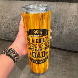 Woodgrain style Dad resin tumbler